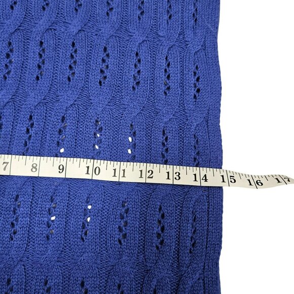 Celeste Royal Blue Wool & Cashmere‎ Open Knit Infinity Scarf Stretchy Wide Soft - Picture 4 of 4